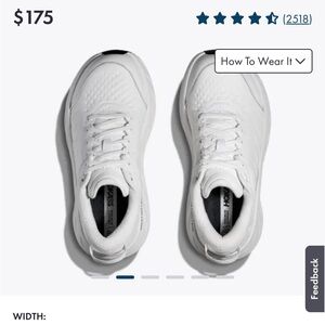 Hoka White Bondi Shoes